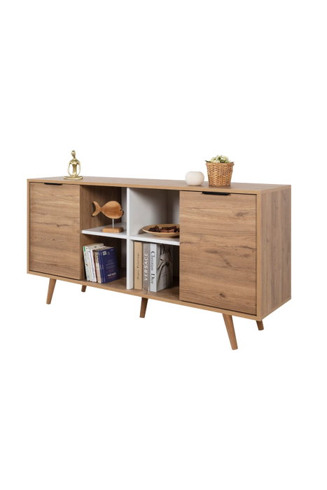 Hanah Home Sina 4621 Consola Roble Zafiro y Blanco